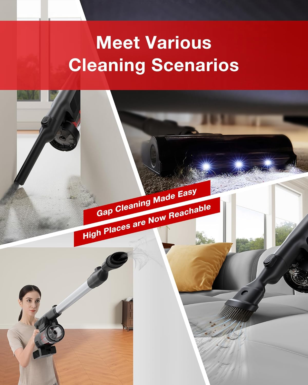 Aspirateur balai à connectivité sans fil Yeedi C12, robot laveur de sols et serpillère tout-en-un, doté de double vidage automatique, aspiration de 10 000 Pa et brosse ZeroTangle légère pour sols durs, tapis et poils d'animaux.